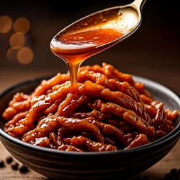 Chili oil drizzled onto latiao