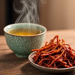 Latiao with Chinese tea
